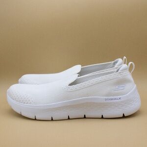 Skechers GOwalk White Knit Slip On Comfort Shoes 124957 Women's Size 10
